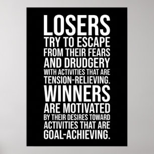 Losers vs Winners - Gym, Hustle, Success Poster