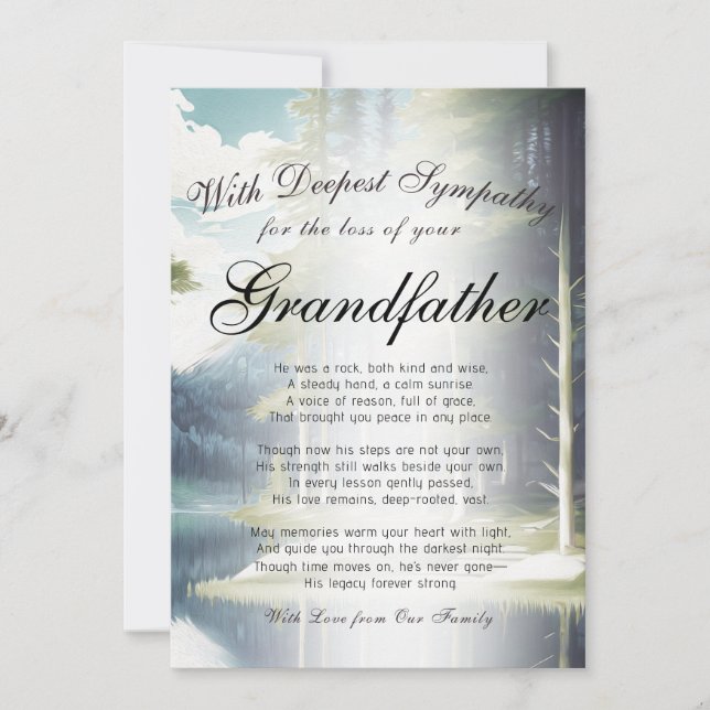 Losing a Grandfather Memorial  Card (Front)