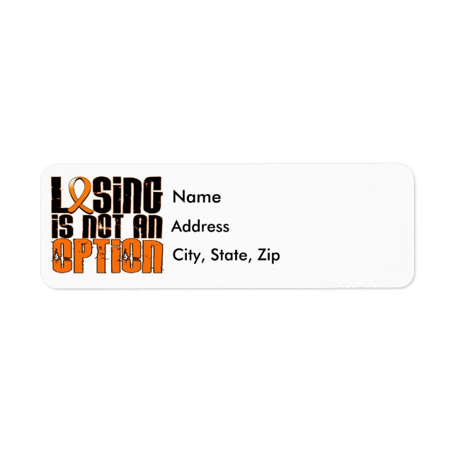 Losing Is Not An Option Leukaemia Return Address Label (Front)