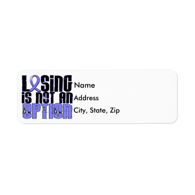 Losing Is Not An Option Lymphedema Return Address Label (Front)