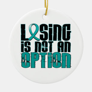 Losing Is Not An Option Ovarian Cancer Ceramic Tree Decoration