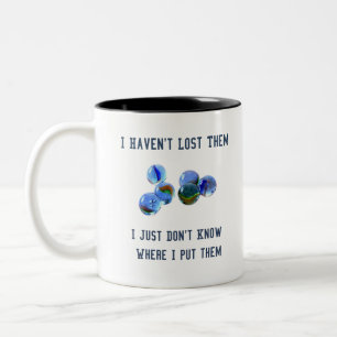 losing my marbles joke oldies design Two-Tone coffee mug