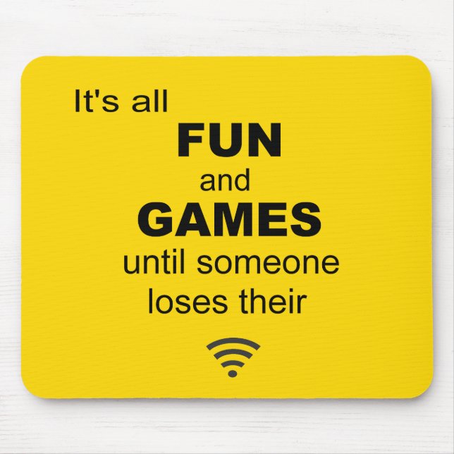 Losing WiFi Internet Mouse Mat - Bright Yellow (Front)