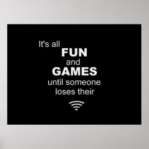 Losing WiFi Internet Poster - Black
