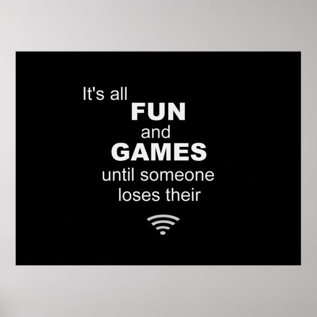Losing WiFi Internet Poster - Black (Front)