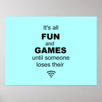 Losing WiFi Internet Poster - Light Blue