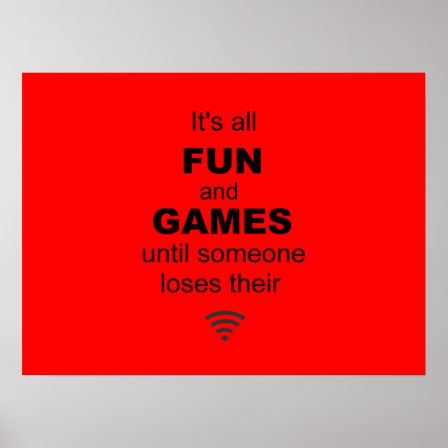 Losing WiFi Internet Poster - Red (Front)