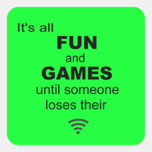 Losing WiFi Internet Sticker - Bright Green