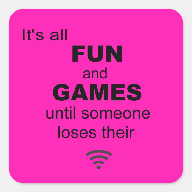 Losing WiFi Internet Sticker - Bright Pink (Front)