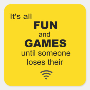 Losing WiFi Internet Sticker - Bright Yellow