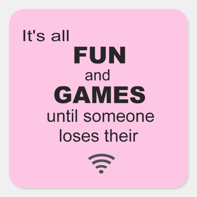 Losing WiFi Internet Sticker - Light Pink (Front)