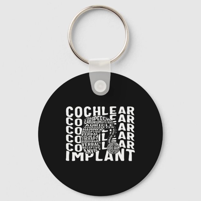 Loss Awareness Deaf Cochlear Implant Asl Hearing D Key Ring (Front)