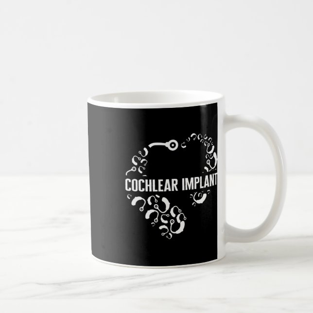 Loss Awareness Love Cochlear Implant Asl Hearing D Coffee Mug (Right)