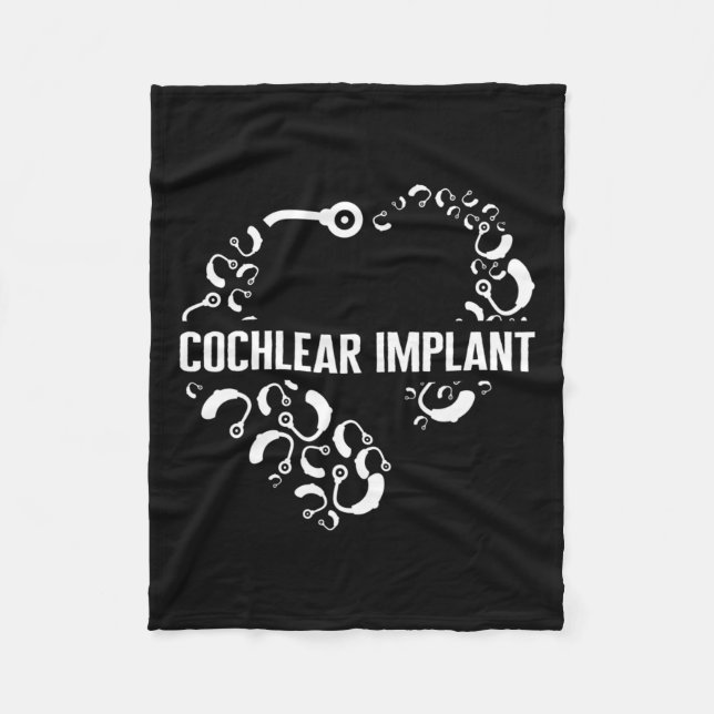 Loss Awareness Love Cochlear Implant Asl Hearing D Fleece Blanket (Front)