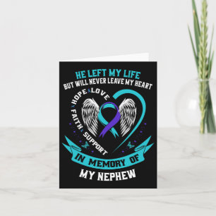 Loss In Memory Of My Nephew Suicide Awareness Ribb Card