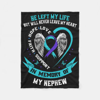 Loss In Memory Of My Nephew Suicide Awareness Ribb Fleece Blanket