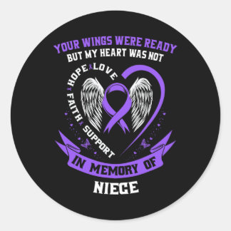 Loss Niece Overdose Awareness Day Items Addiction  Classic Round Sticker