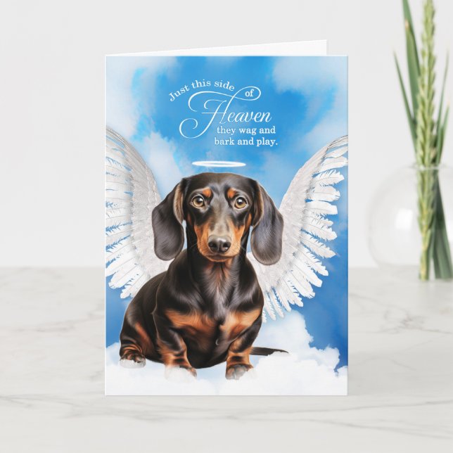 Loss of a Black and Red Dachshund Dog Pet Sympathy Card (Front)