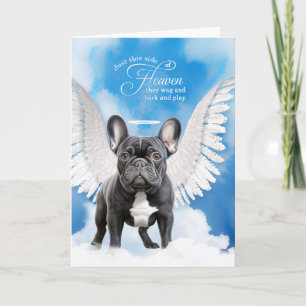 Loss of a Black White French Bulldog Pet Sympathy Card