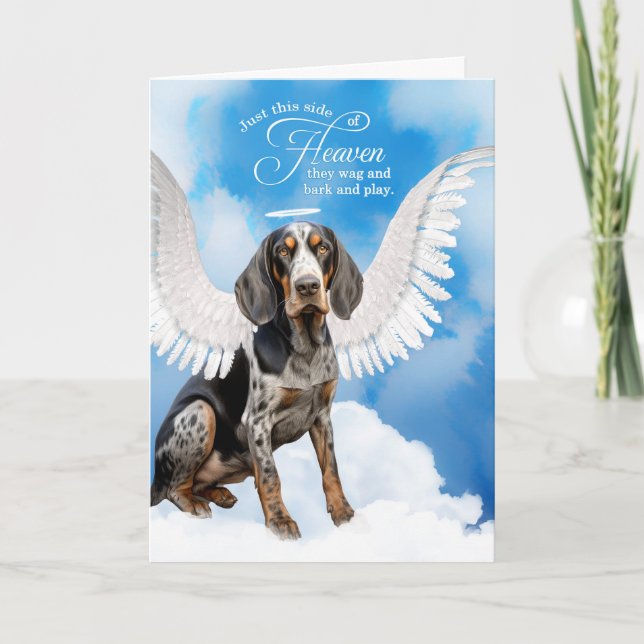 Loss of a Bluetick Coonhound Dog Pet Sympathy Card (Front)
