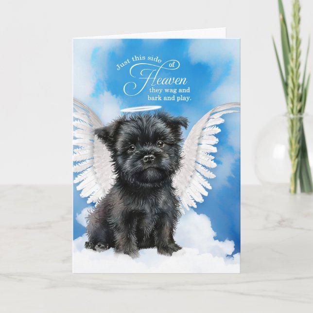 Loss of a Dog Affenpinscher Angel Pet Sympathy Card (Front)
