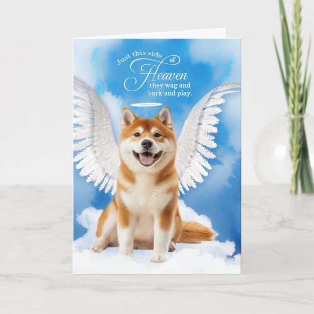 Loss of a Dog Akita Inu Angel Pet Sympathy Card (Front)