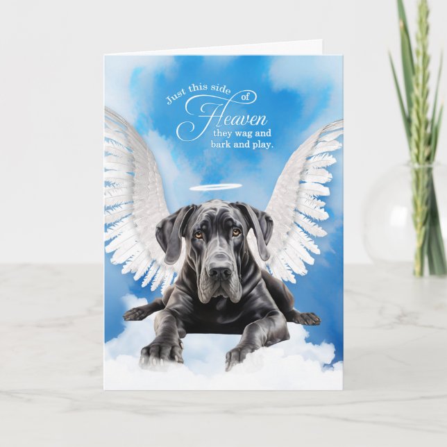 Loss of a Dog Black Great Dane Pet Sympathy Card (Front)