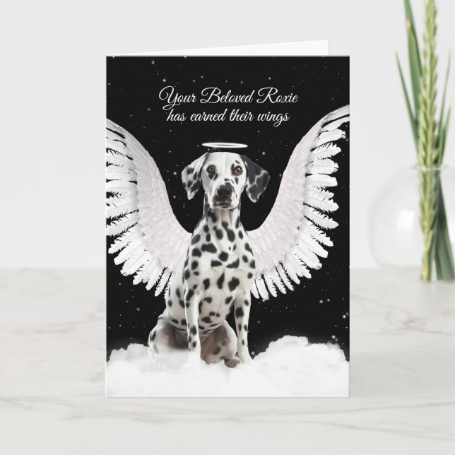 Loss of a Dog Dalmatian Angel Pet Sympathy Card (Front)