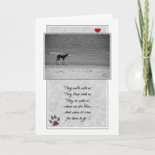 Loss of a Dog Pet Sympathy Beach Theme Card