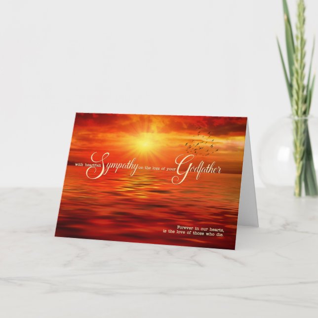 Loss of a Godfather Sympathy Sunset Ocean Card (Front)