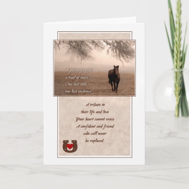 Loss of a Horse Sepia Hues Pet Sympathy Card (Front)