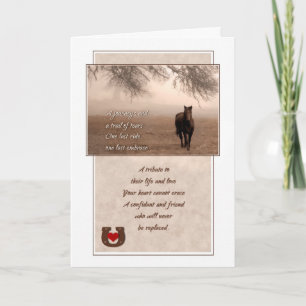 Loss of a Horse Sepia Hues Pet Sympathy Card