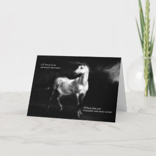 Loss of a Horse Vintage on Black Pet Sympathy Card