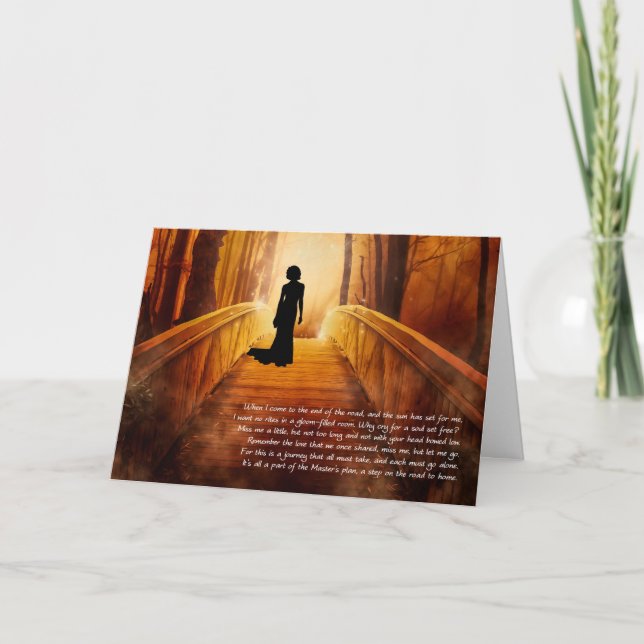 Loss of a Partner Sympathy Golden Bridge FEMALE Card (Front)