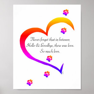 Loss of a Pet Condolence Sympathy Poster