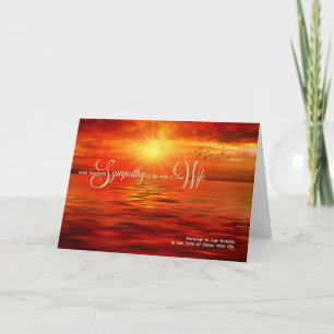 Loss of a Wife Sympathy Sunset Ocean Card