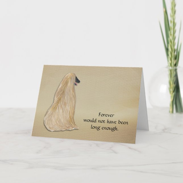 Loss of Afghan Hound Condolence Sympathy Card (Front)