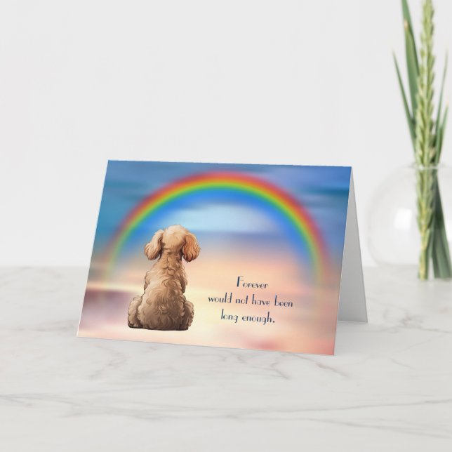 Loss of Apricot Poodle (Short Tail) Sympathy Card (Front)