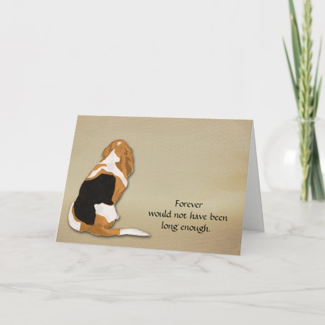 Loss of Basset Hound Condolence Sympathy Card (Front)