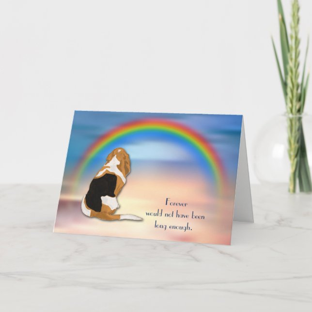 Loss of Basset Hound Rainbow Sympathy Card (Front)