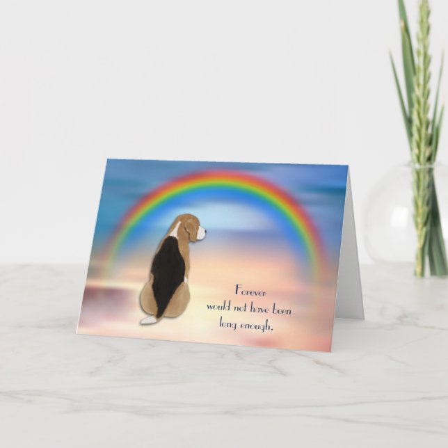 Loss of Beagle Rainbow Sympathy Card (Front)
