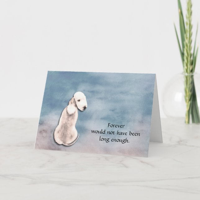 Loss of Bedlington Terrier Dog Sympathy Holiday Card (Front)