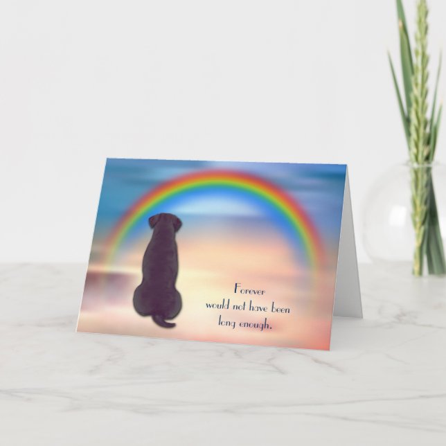 Loss of Black Lab Rainbow Sympathy Card (Front)