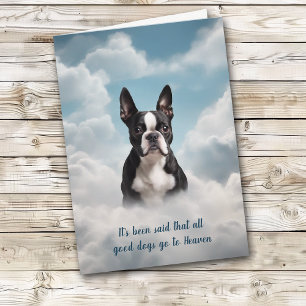 Loss of Boston Terrier Dog Heaven Sympathy Card