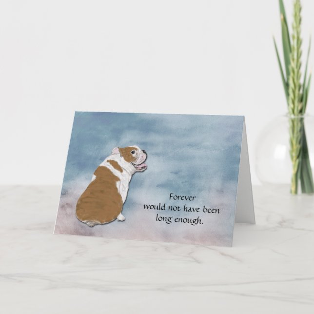 Loss of Bulldog Condolence Sympathy Card (Front)