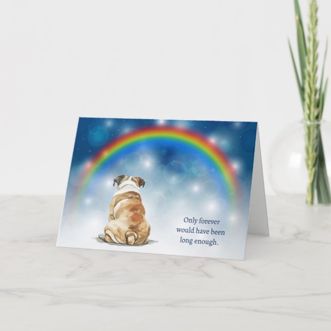 Loss of Bulldog Night Lights Sympathy Holiday Card (Front)