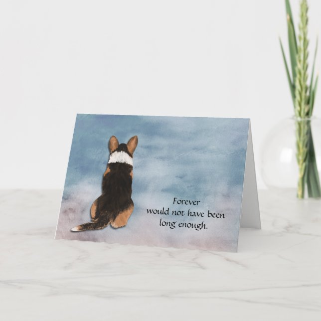 Loss of Cardigan Corgi Condolence Sympathy Card (Front)