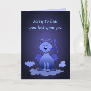 Loss of Cat Pet Sympathy Kitty Heaven Card