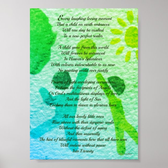loss of child poem digital under 2 dollars  poster (Front)