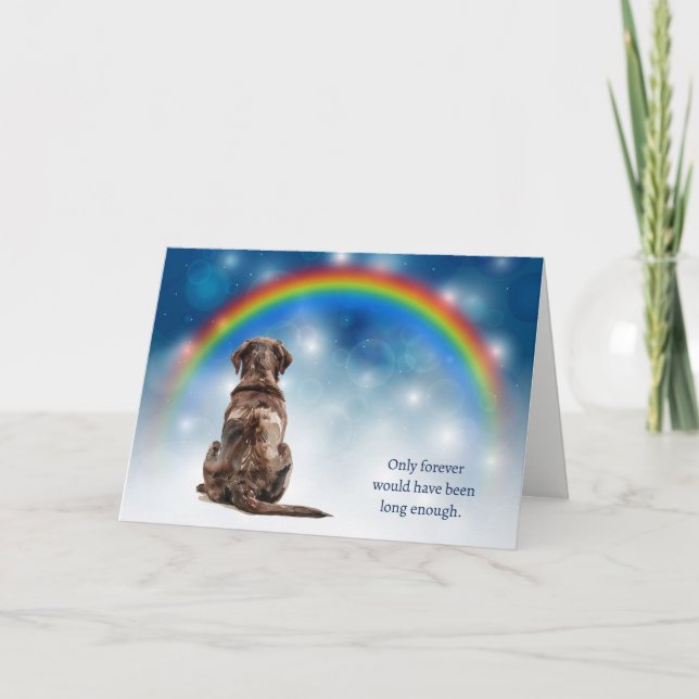 Loss of Chocolate Labrador Retriever Night Lights Holiday Card (Front)